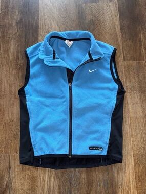 Vintage Nike Blue Fleece Vest with Black Panels size S